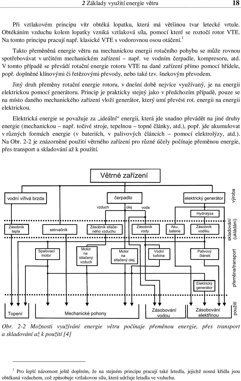 1 Takto přeměněná energie větru na mechanickou energii rotačního pohybu se může rovnou spotřebovávat v určitém mechanickém zařízení např. ve vodním čerpadle, kompresoru, atd.