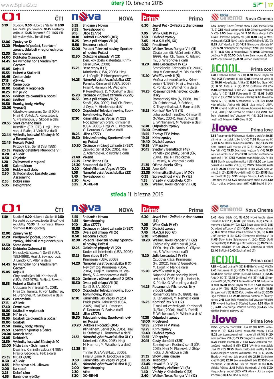 55 Hubert astalleriii 16.45 Cestománie 17.15 AZ-kvíz 17.40 Černé ovce 18.00 Události vregionech 18.25 Míňjevíc 18.55 Události za okamžik apočasí 19.00 Události 19.50 Branky, body,vteřiny 20.