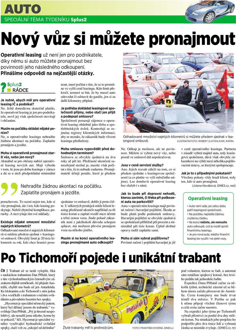 Ještě donedávna skutečně platilo, že operativní leasing je jen pro podnikatele, nově jej však společnosti otevírají iobčanům. Musím na počátku skládat nějaké peníze?
