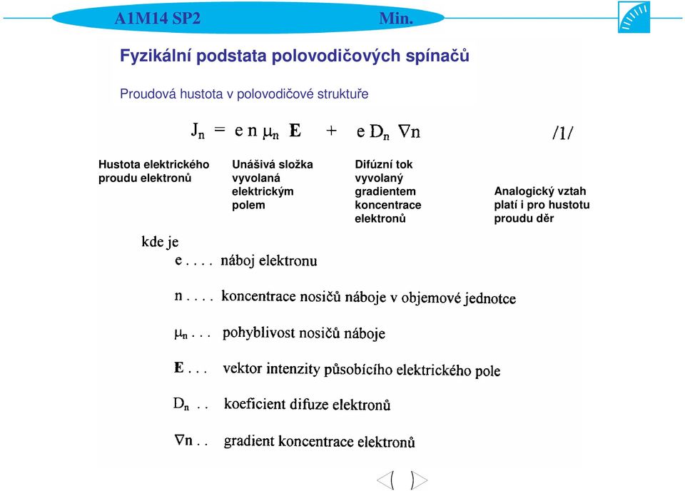 Unášivá složka vyvolaná elektrickým polem Difúzní tok vyvolaný