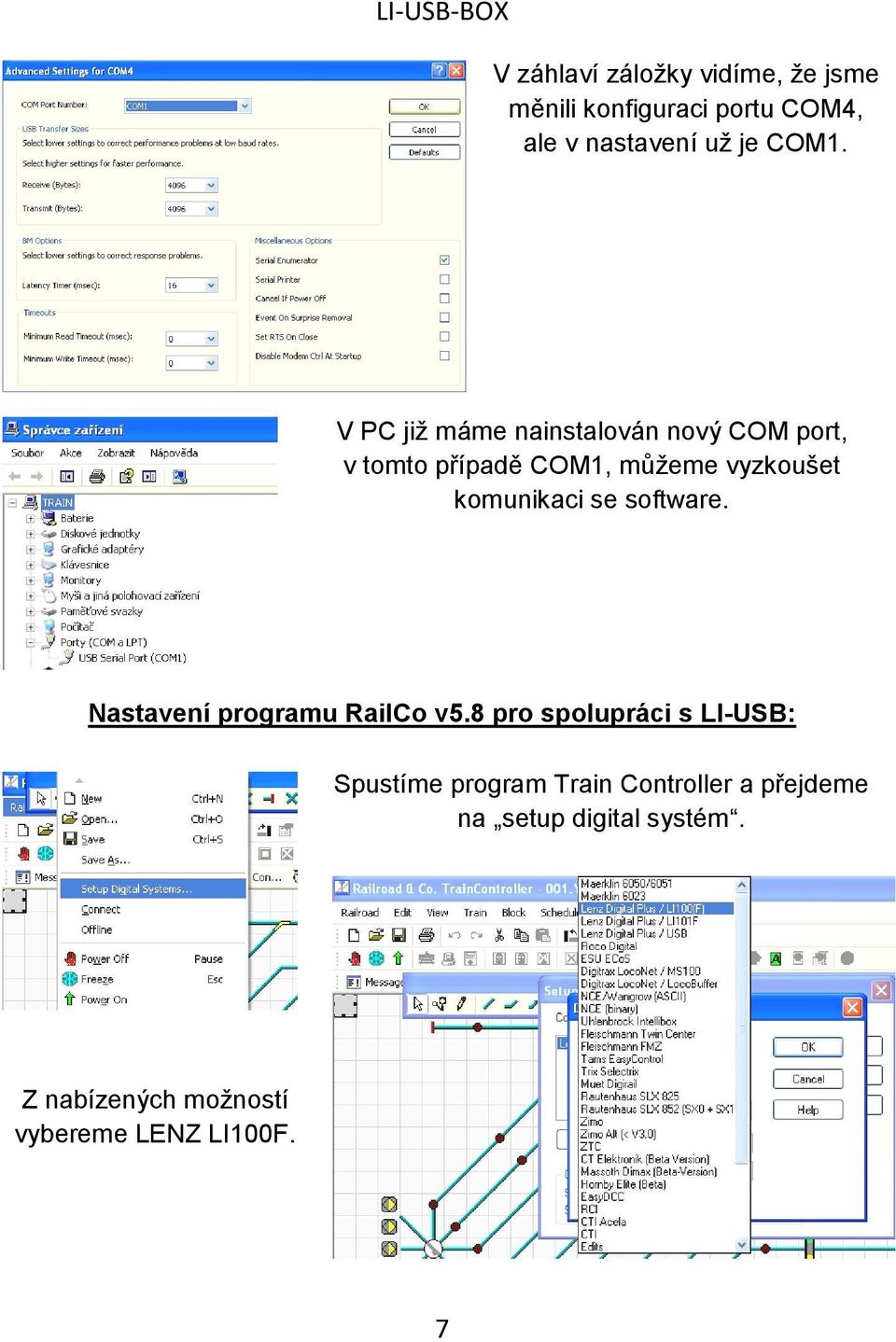 se software. Nastavení programu RailCo v5.