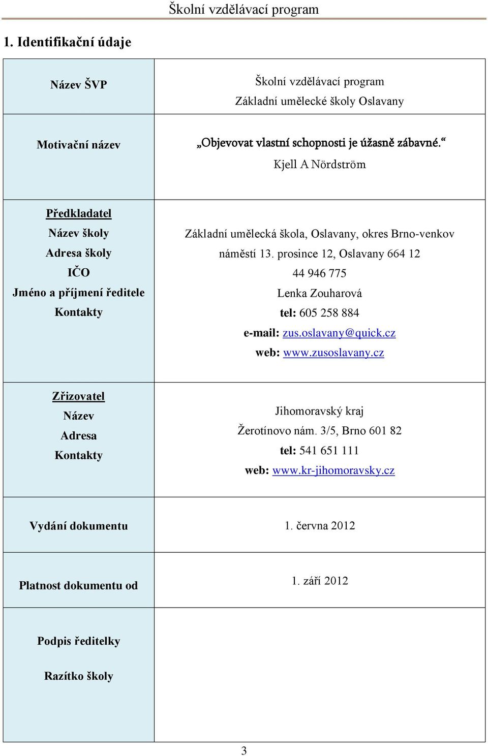 prosince 12, Oslavany 664 12 44 946 775 Lenka Zouharová tel: 605 258 884 e-mail: zus.oslavany@quick.cz web: www.zusoslavany.