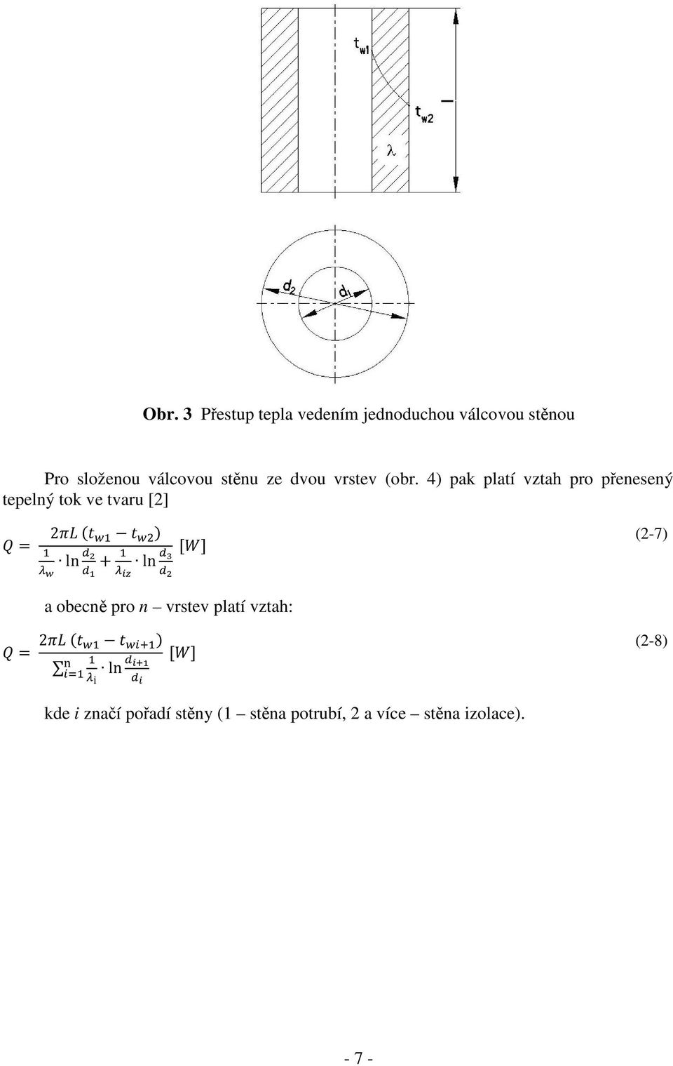 4) pak platí vztah pro přenesený tepelný tok ve tvaru [2] 2 = ln + ln (2-7)