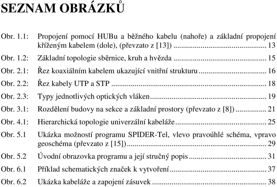 1: Rozdělení budovy na sekce a základní prostory (převzato z [8])... 21 Obr. 4.1: Hierarchická topologie univerzální kabeláže... 25 Obr. 5.