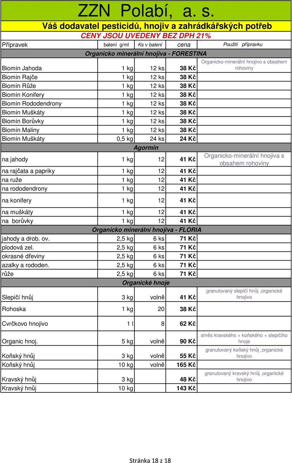 ruže 1 kg 12 41 Kč na rododendrony 1 kg 12 41 Kč na konifery 1 kg 12 41 Kč Organicko-minerální hnojivo s obsahem rohoviny Organicko-minerální hnojiva s obsahem rohoviny na muškáty 1 kg 12 41 Kč na