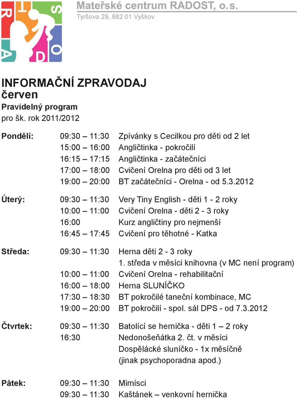 20:00 BT začátečníci - Orelna - od 5.3.