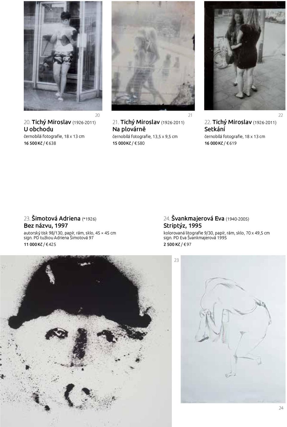 Tichý Miroslav (1926-2011) Setkání černobílá fotografie, 18 x 13 cm 16 000 Kč / 619 23.