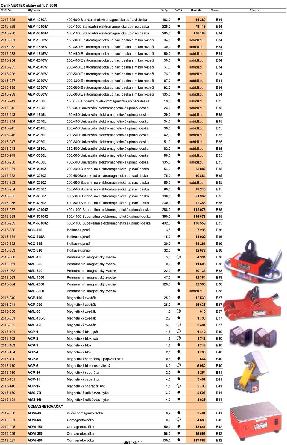 Elektromagnetická upínací deska s mikro roztečí 39,0 nabídkou B34 2015-233 VEM-1545W 150x450 Elektromagnetická upínací deska s mikro roztečí 50,0 nabídkou B34 2015-234 VEM-2040W 200x400