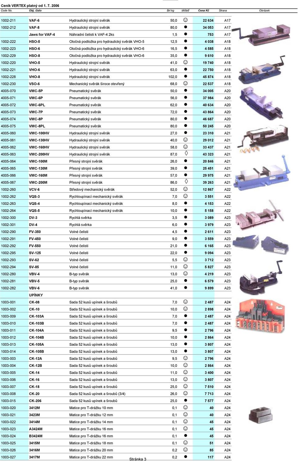 A18 1002-220 VHO-5 Hydraulický strojní svěrák 41,0 19 740 A18 1002-221 VHO-6 Hydraulický strojní svěrák 63,0 22 750 A18 1002-228 VHO-8 Hydraulický strojní svěrák 102,0 45 874 A18 1002-230 VSO-6