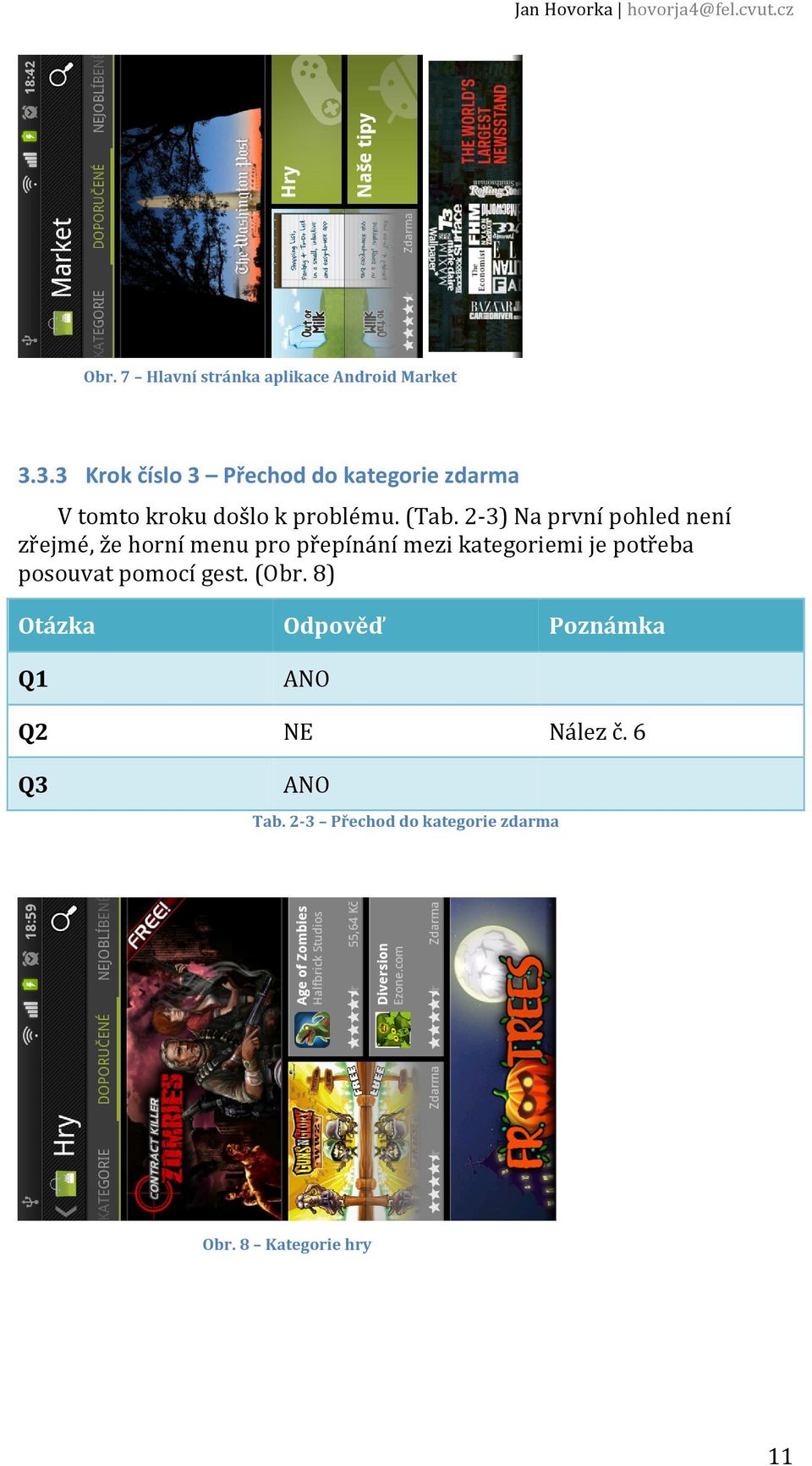 2-3) Na první pohled není zřejmé, že horní menu pro přepínání mezi kategoriemi je