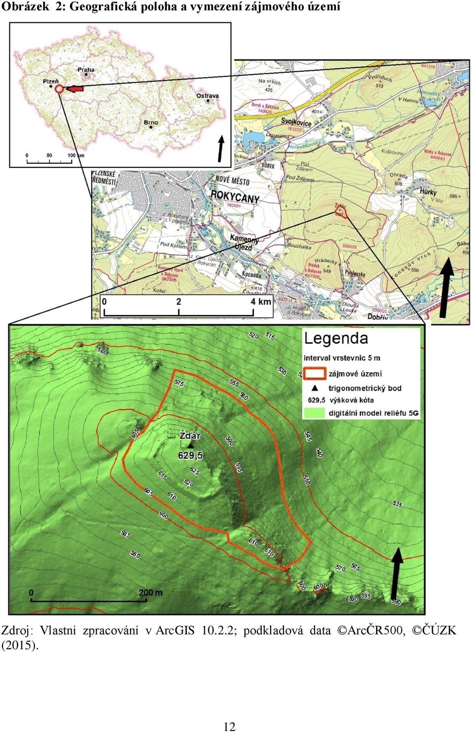 Vlastní zpracování v ArcGIS 10.2.