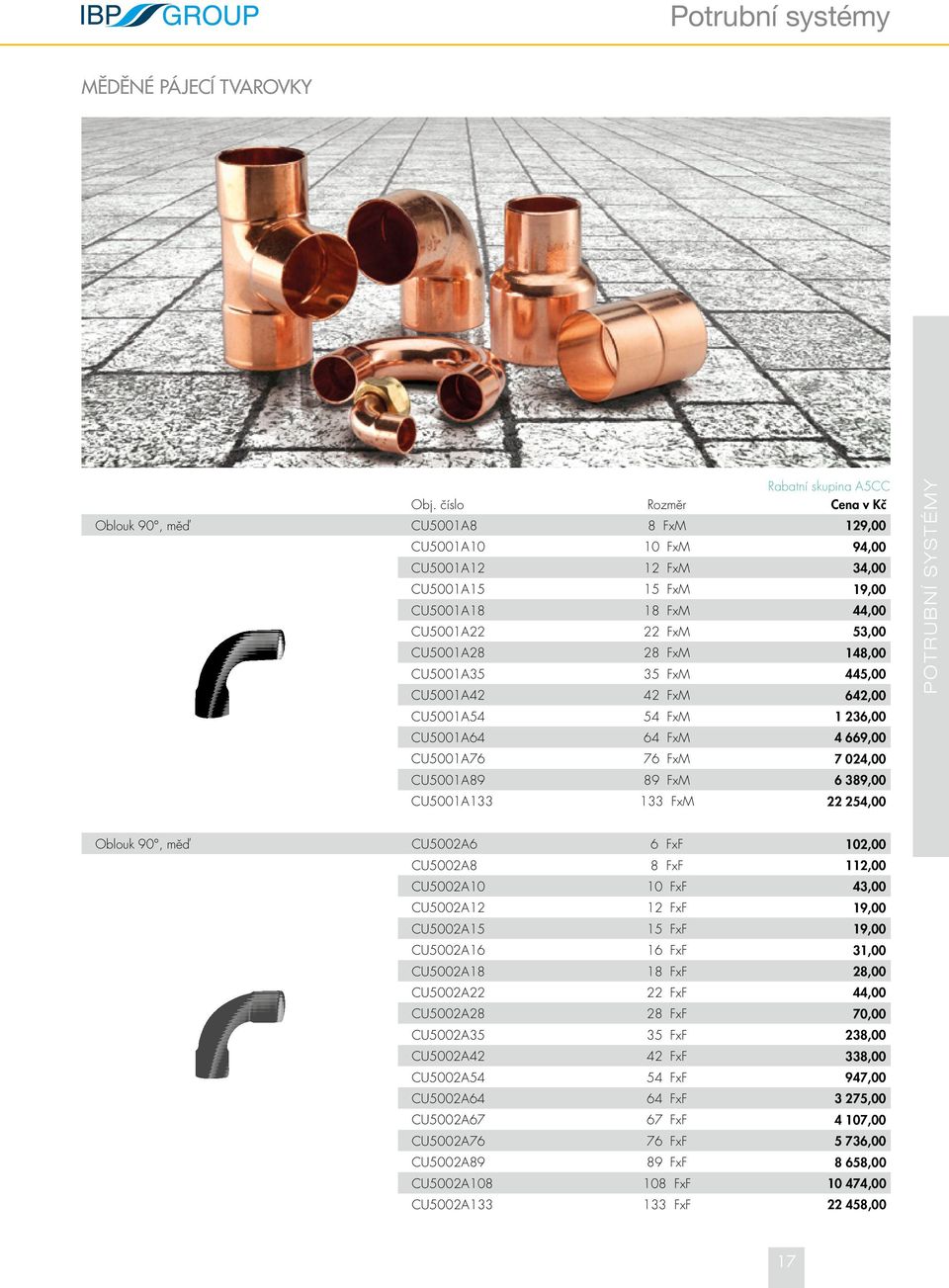 CU5001A35 35 FxM 445,00 CU5001A42 42 FxM 642,00 CU5001A54 54 FxM 1 236,00 CU5001A64 64 FxM 4 669,00 CU5001A76 76 FxM 7 024,00 CU5001A89 89 FxM 6 389,00 CU5001A133 133 FxM 22 254,00 POTRUBNÍ SYSTÉMY