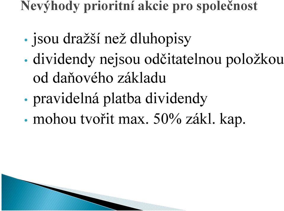 odčitatelnou položkou od daňového základu