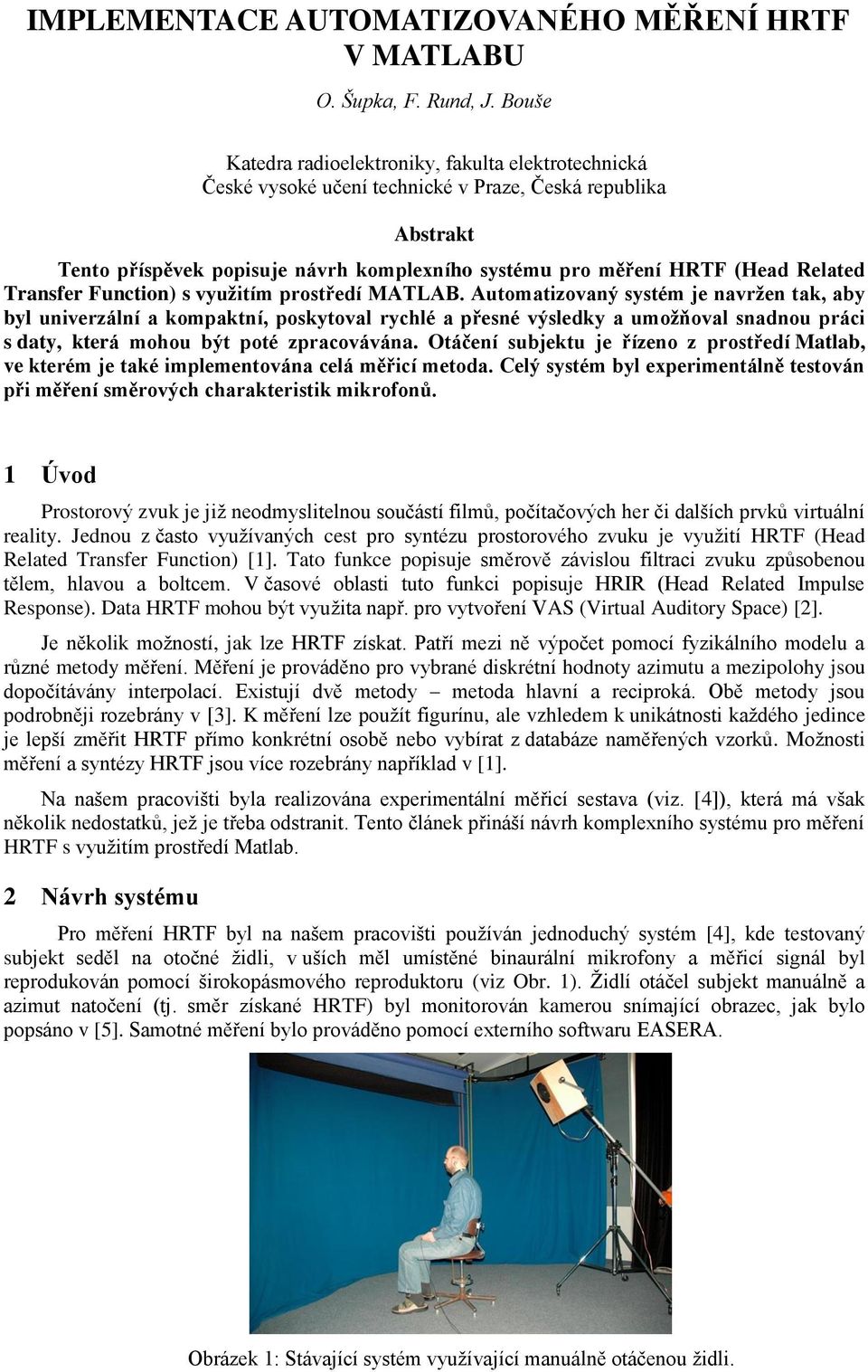 Related Transfer Function) s využitím prostředí MATLAB.