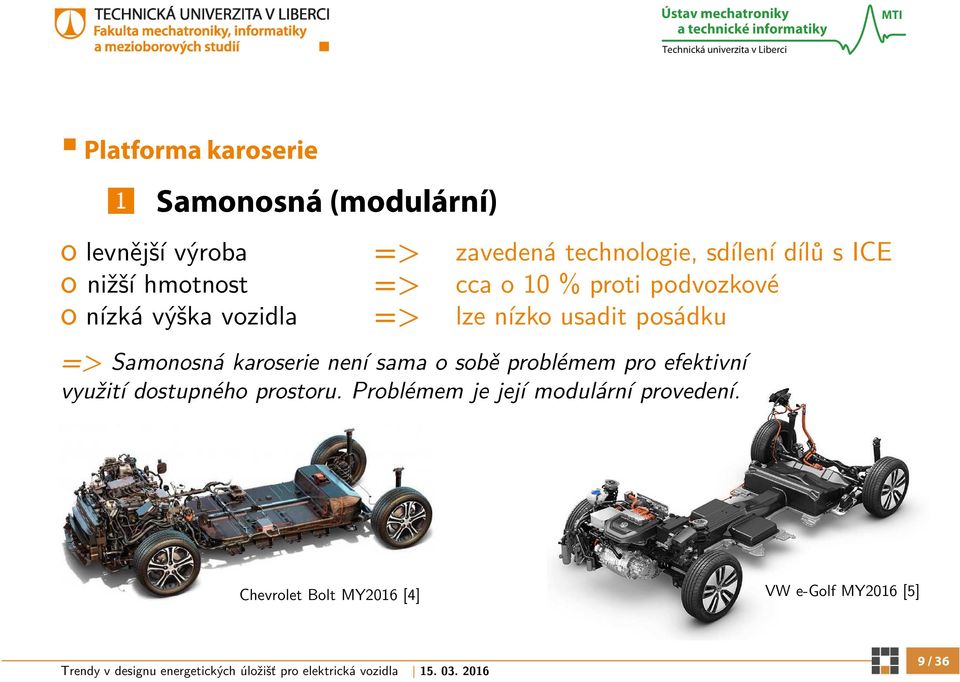 usadit posádku => Samonosná karoserie není sama o sobě problémem pro efektivní využití