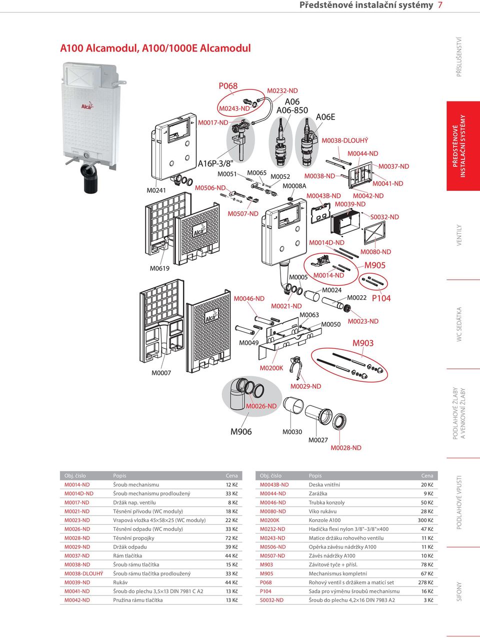 ventilu 8 Kč M0021-ND Těsnění přívodu (WC moduly) 18 Kč M0023-ND Vrapová vložka 45 58 25 (WC moduly) 22 Kč M0026-ND Těsnění odpadu (WC moduly) 33 Kč M0028-ND Těsnění propojky 72 Kč M0029-ND Držák