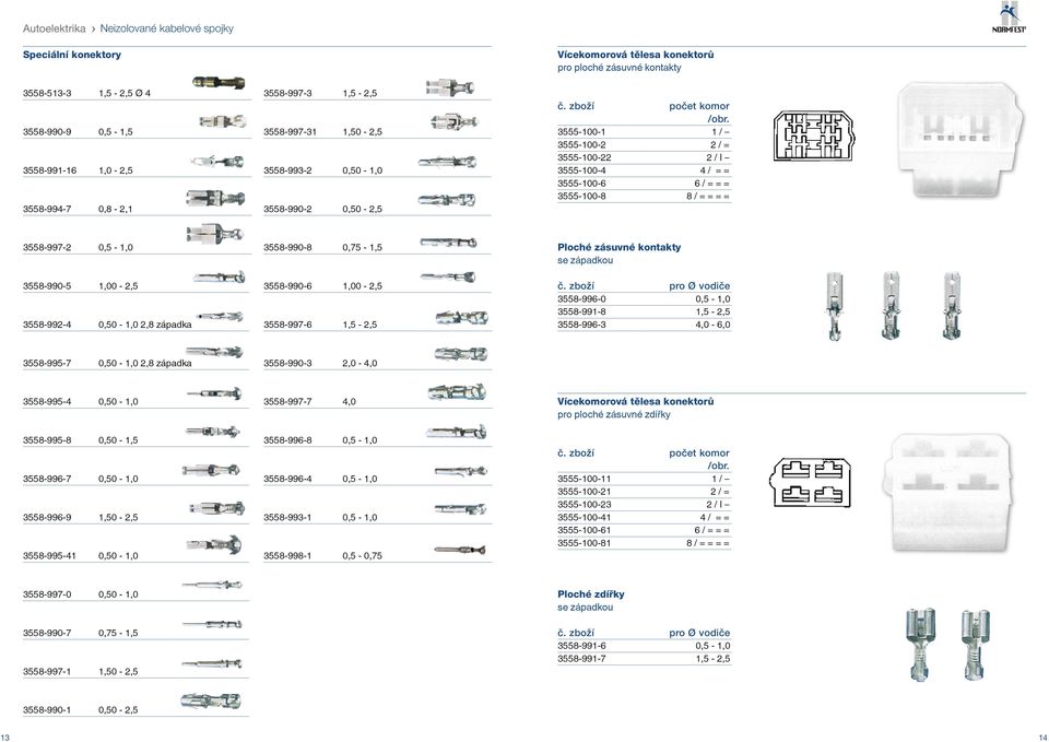 3555-100-1 1 / 3555-100-2 2 / = 3555-100-22 2 / I 3555-100-4 4 / = = 3555-100-6 6 / = = = 3555-100-8 8 / = = = = 3558-997-2 0,5-1,0 3558-990-5 1,00-2,5 3558-992-4 0,50-1,0 2,8 západka 3558-990-8