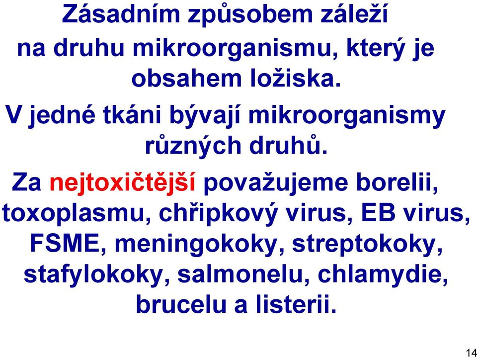 Za nejtoxičtější považujeme borelii, toxoplasmu, chřipkový virus, EB