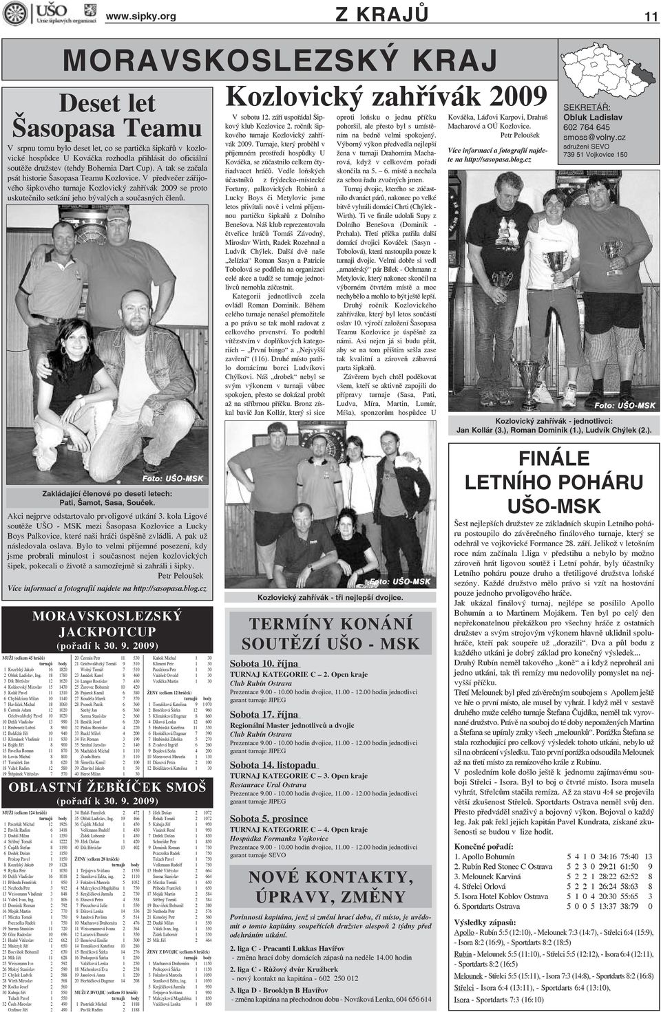 (tehdy Bohemia Dart Cup). A tak se začala psát historie Šasopasa Teamu Kozlovice.