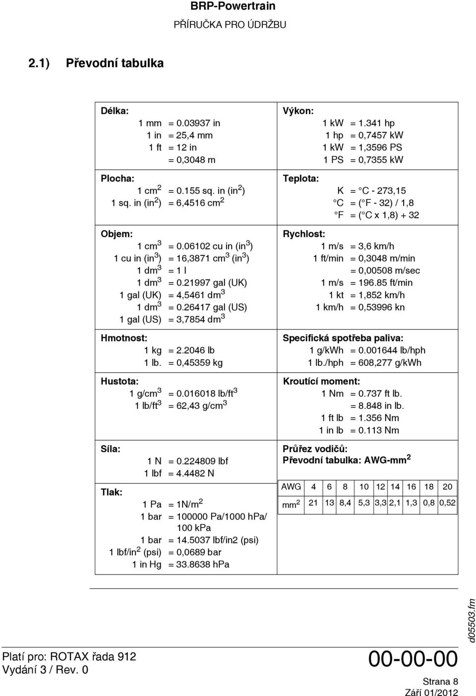 06102 cu in (in 3 ) 1 cu in (in 3 ) = 16,3871 cm 3 (in 3 ) 1 dm 3 = 1 l 1 dm 3 = 0.21997 gal (UK) 1 gal (UK) = 4,5461 dm 3 1 dm 3 = 0.26417 gal (US) 1 gal (US) = 3,7854 dm 3 Hmotnost: 1 kg = 2.