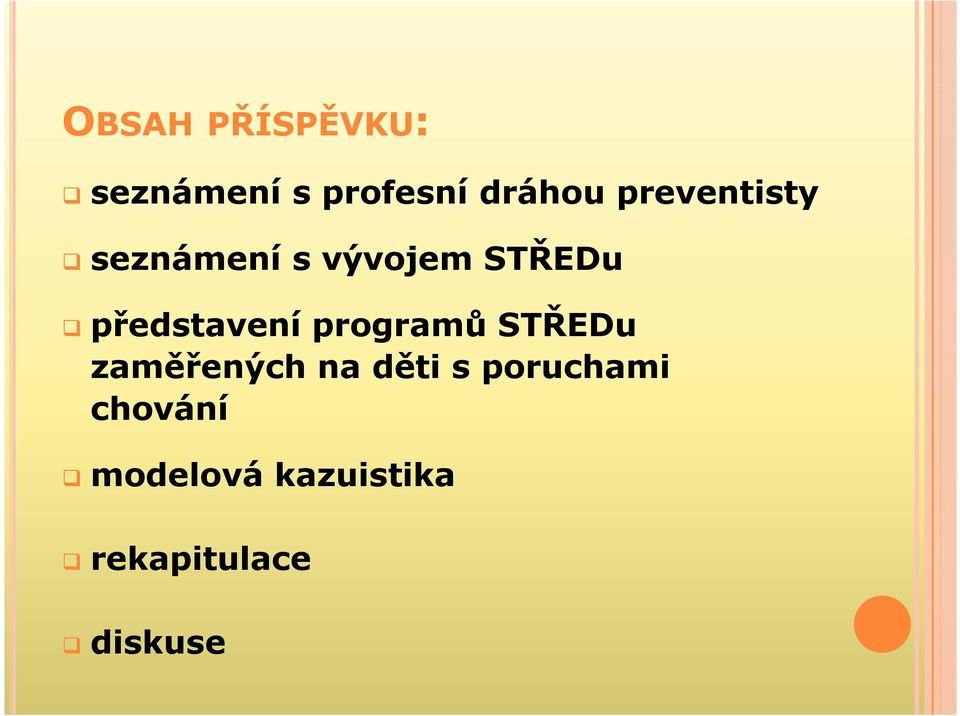 představení programů STŘEDu zaměřených na děti