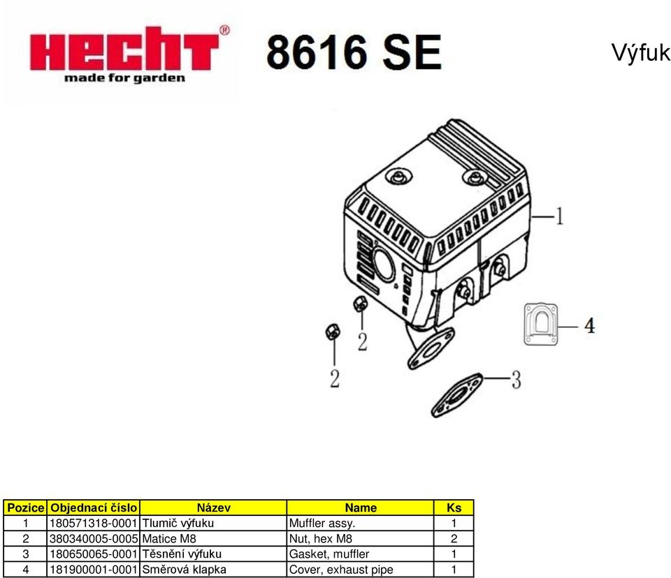 180650065-0001 Těsnění výfuku Gasket, muffler 1 4