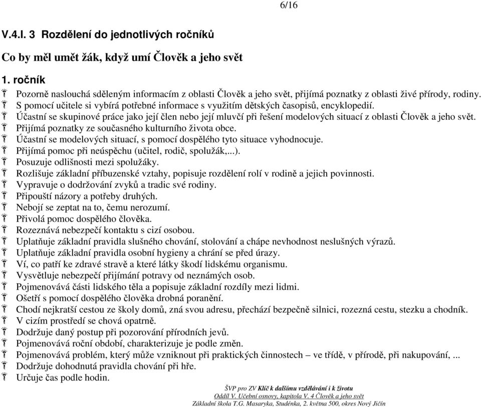 S pomocí učitele si vybírá potřebné informace s využitím dětských časopisů, encyklopedií.