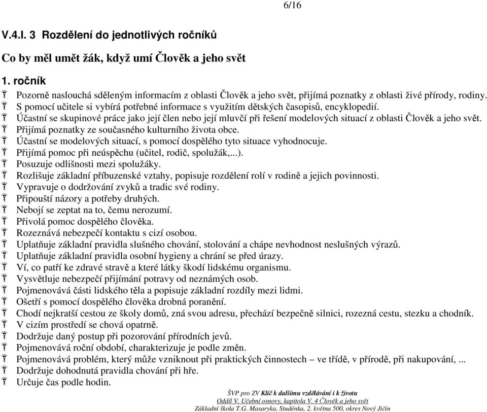 S pomocí učitele si vybírá potřebné informace s využitím dětských časopisů, encyklopedií.