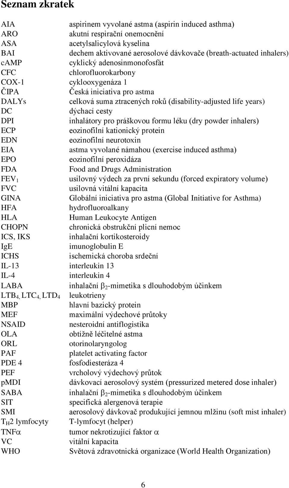 dýchací cesty DPI inhalátory pro práškovou formu léku (dry powder inhalers) ECP eozinofilní kationický protein EDN eozinofilní neurotoxin EIA astma vyvolané námahou (exercise induced asthma) EPO