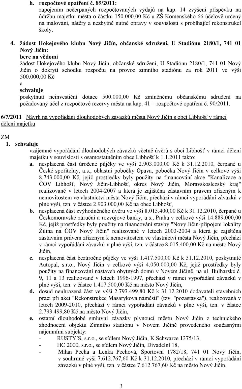 žádost Hokejového klubu Nový Jičín, občanské sdružení, U Stadiónu 2180/1, 741 01 Nový Jičín: žádost Hokejového klubu Nový Jičín, občanské sdružení, U Stadiónu 2180/1, 741 01 Nový Jičín o dokrytí