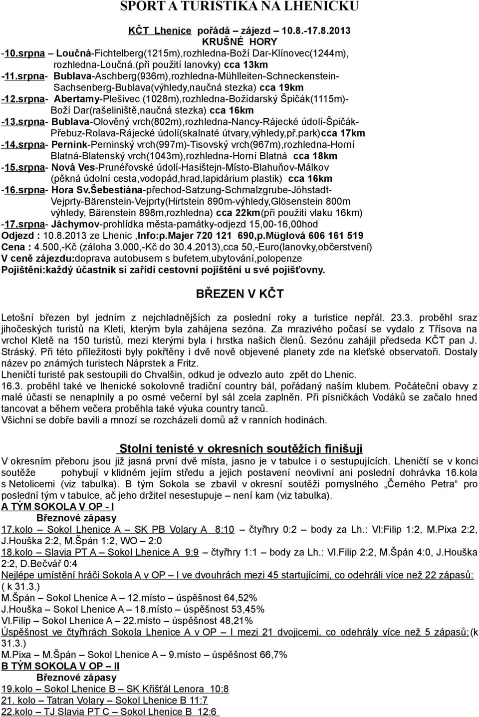 srpna- Abertamy-Plešivec (1028m),rozhledna-Božídarský Špičák(1115m)Boží Dar(rašeliniště,naučná stezka) cca 16km -13.