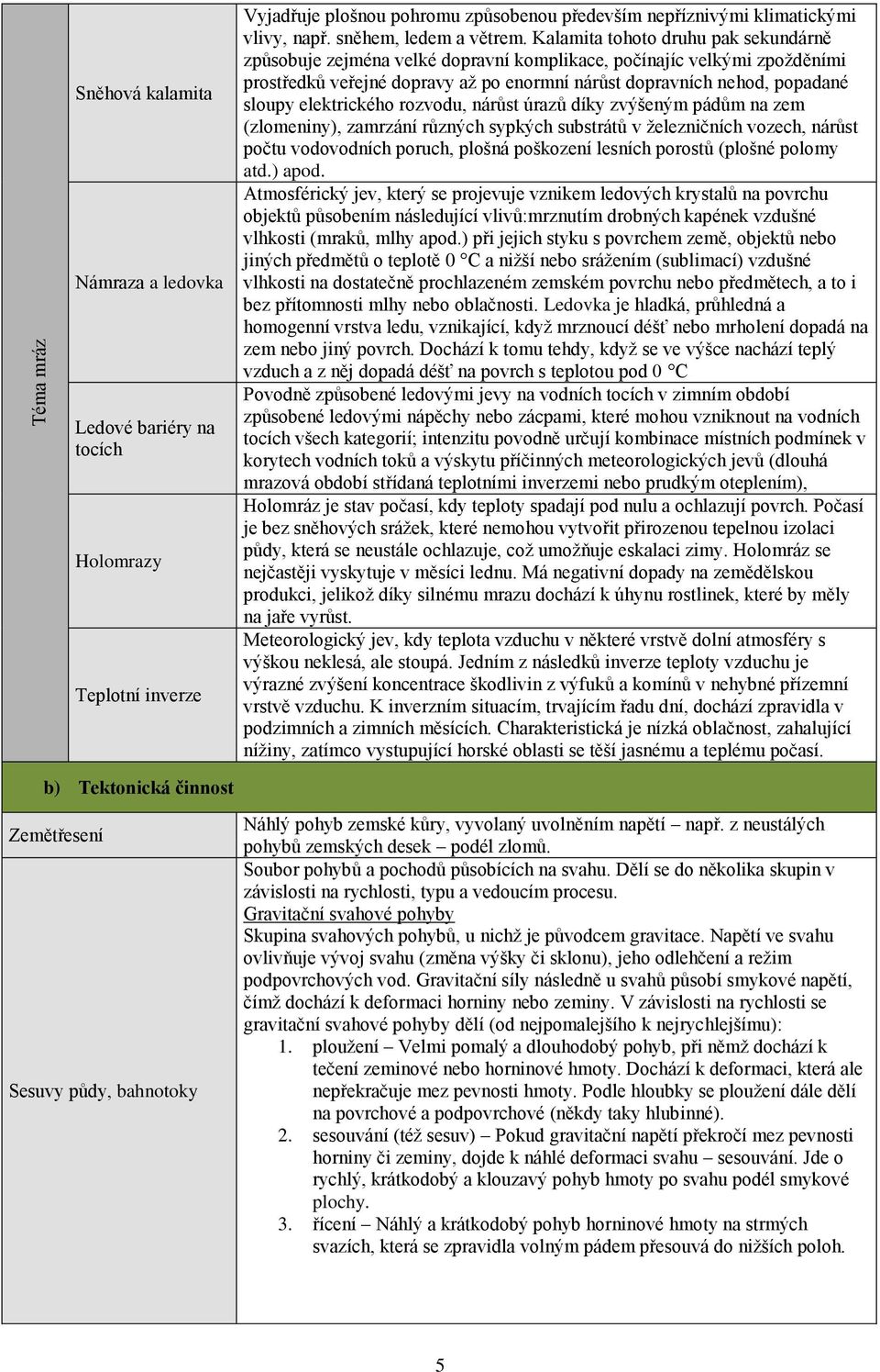 Kalamita tohoto druhu pak sekundárně způsobuje zejména velké dopravní komplikace, počínajíc velkými zpožděními prostředků veřejné dopravy až po enormní nárůst dopravních nehod, popadané sloupy