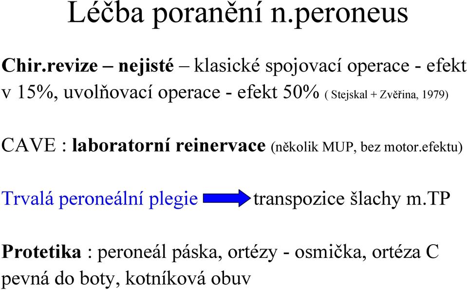 50% ( Stejskal + Zvěřina, 1979) CAVE : laboratorní reinervace (několik MUP, bez motor.