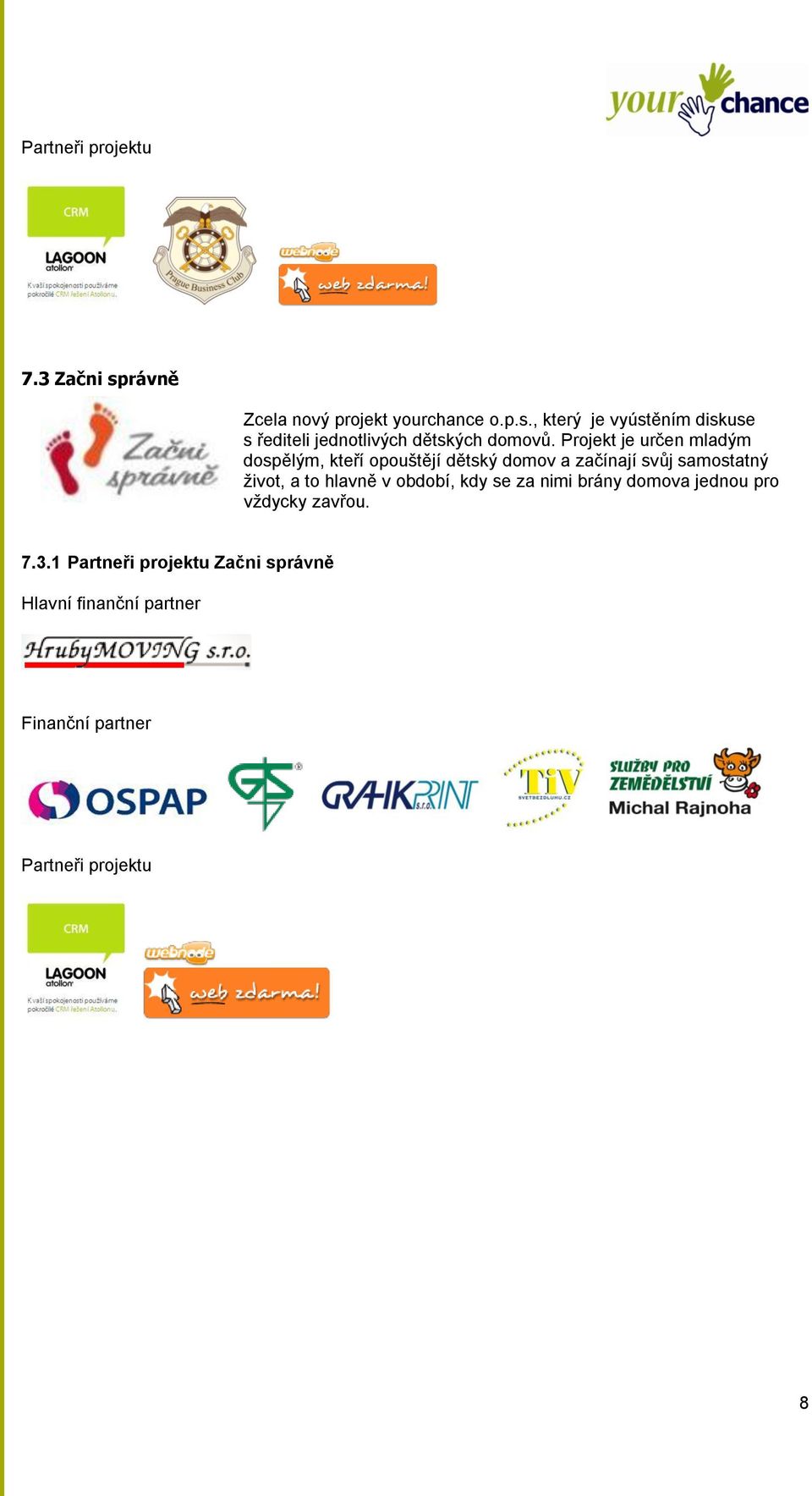 hlavně v období, kdy se za nimi brány domova jednou pro vţdycky zavřou. 7.3.