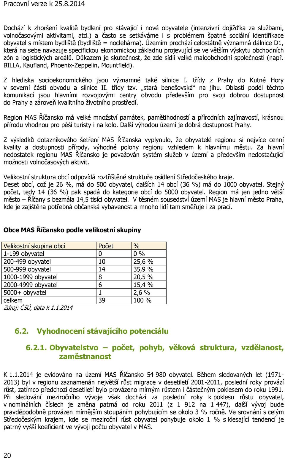 Územím prochází celostátně významná dálnice D1, která na sebe navazuje specifickou ekonomickou základnu projevující se ve větším výskytu obchodních zón a logistických areálů.