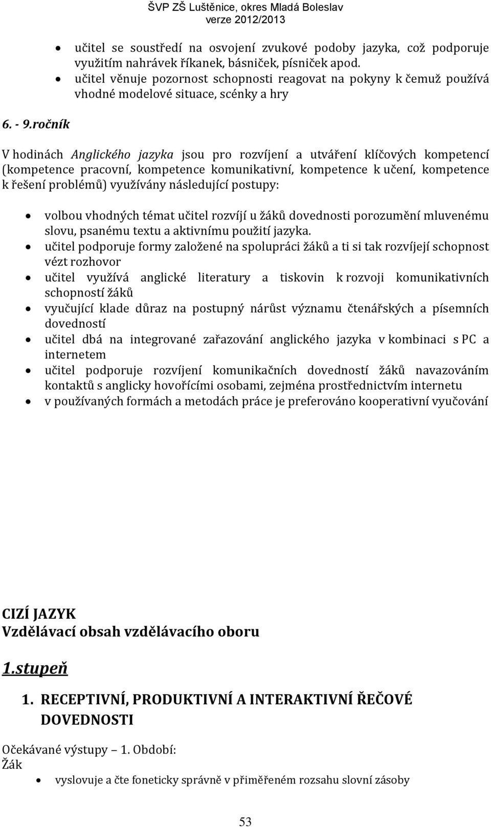 ročník V hodinách Anglického jazyka jsou pro rozvíjení a utváření klíčových kompetencí (kompetence pracovní, kompetence komunikativní, kompetence k učení, kompetence k řešení problémů) využívány