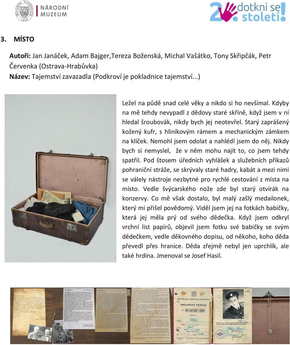 Nejlepší příspěvky soutěže O nejzajímavější muzejní kufřík - PDF Stažení  zdarma