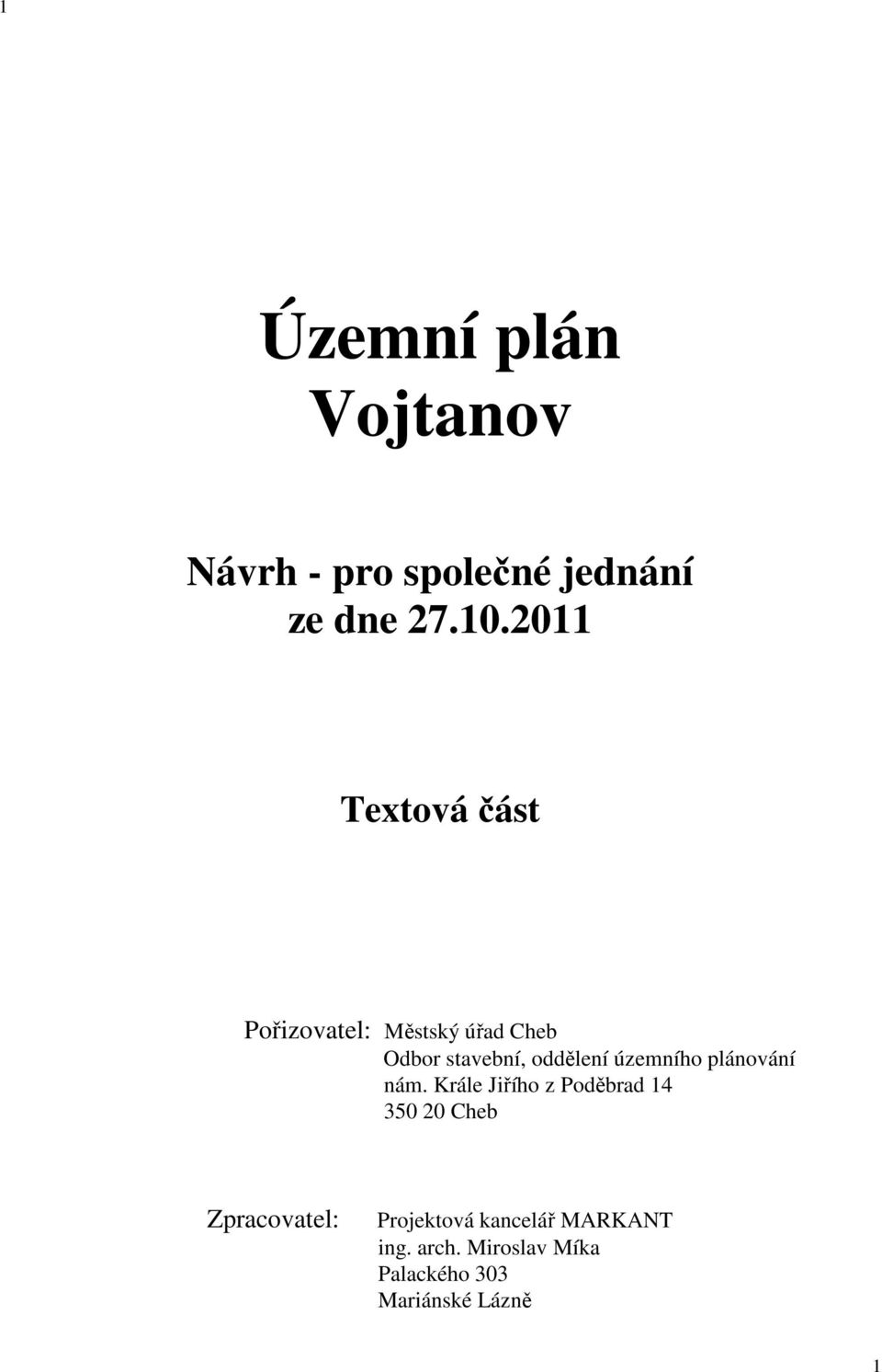oddělení územního plánování nám.