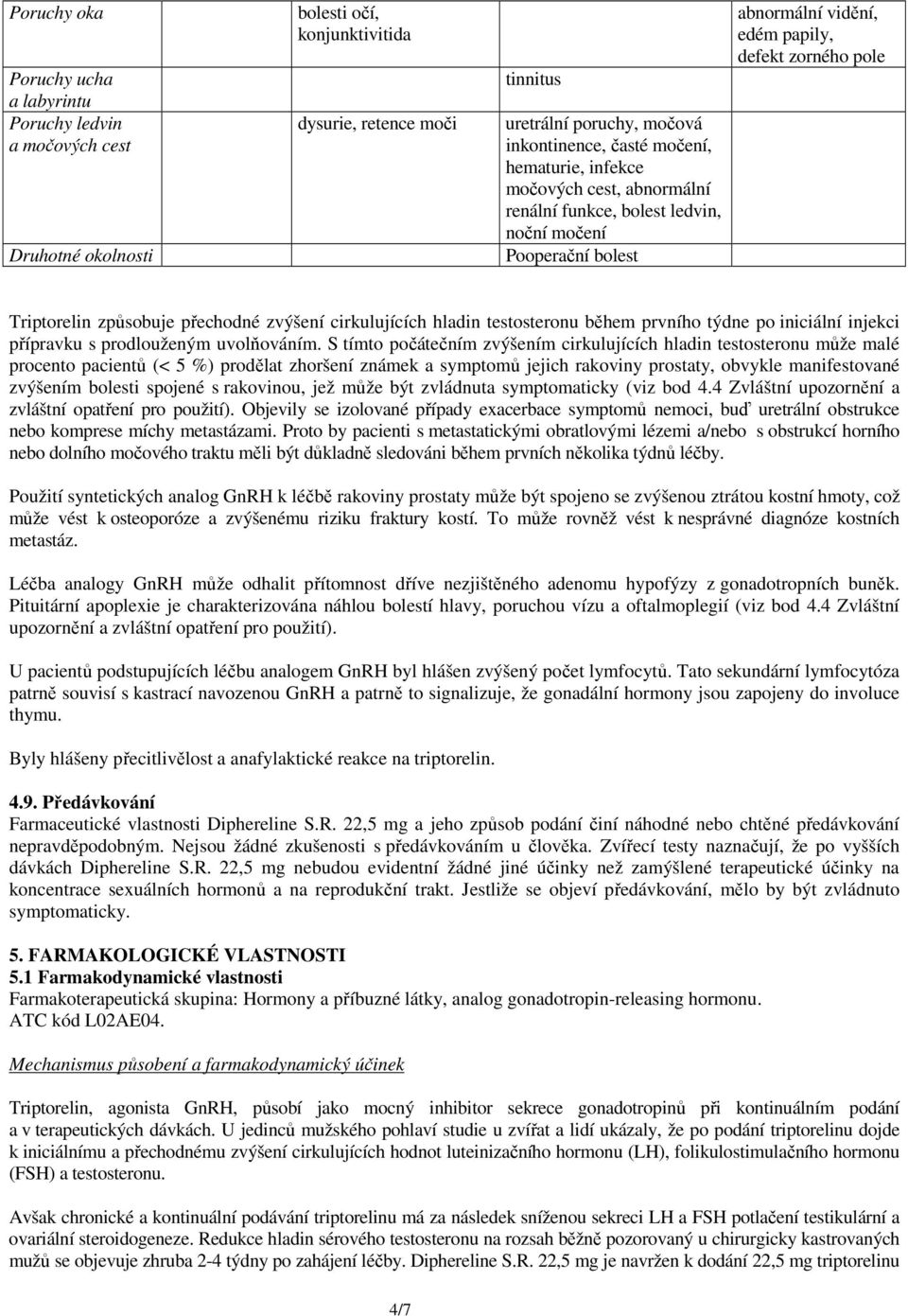 zvýšení cirkulujících hladin testosteronu během prvního týdne po iniciální injekci přípravku s prodlouženým uvolňováním.