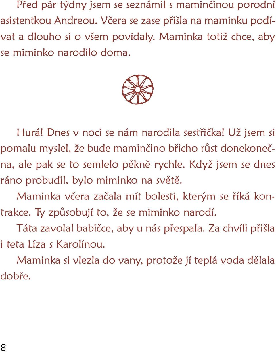 Už jsem si pomalu myslel, že bude maminčino břicho růst donekonečna, ale pak se to semlelo pěkně rychle. Když jsem se dnes ráno probudil, bylo miminko na světě.