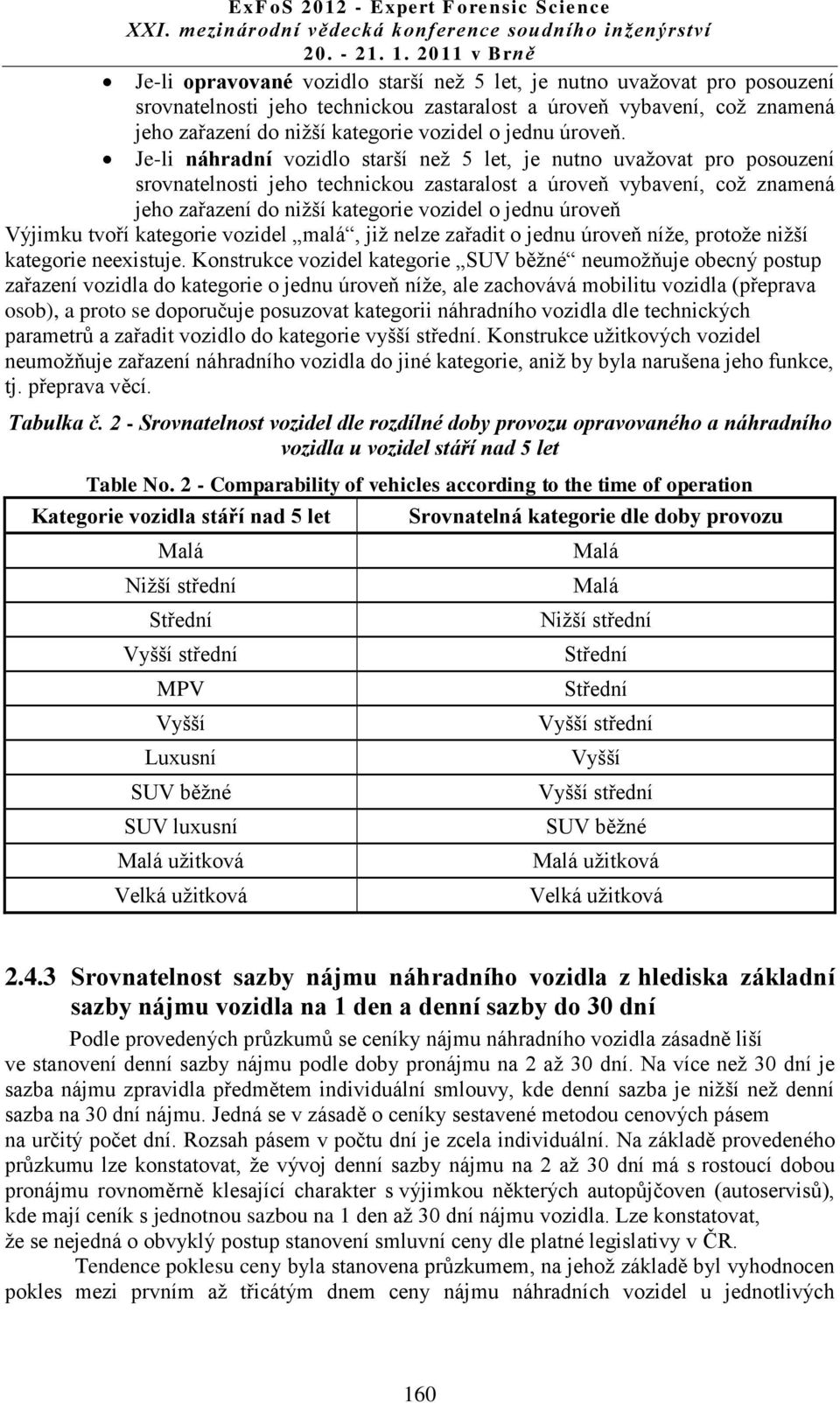 Je-li náhradní vozidlo starší než 5 let, je nutno uvažovat pro posouzení srovnatelnosti jeho technickou zastaralost a úroveň vybavení, což znamená jeho zařazení do nižší kategorie vozidel o jednu
