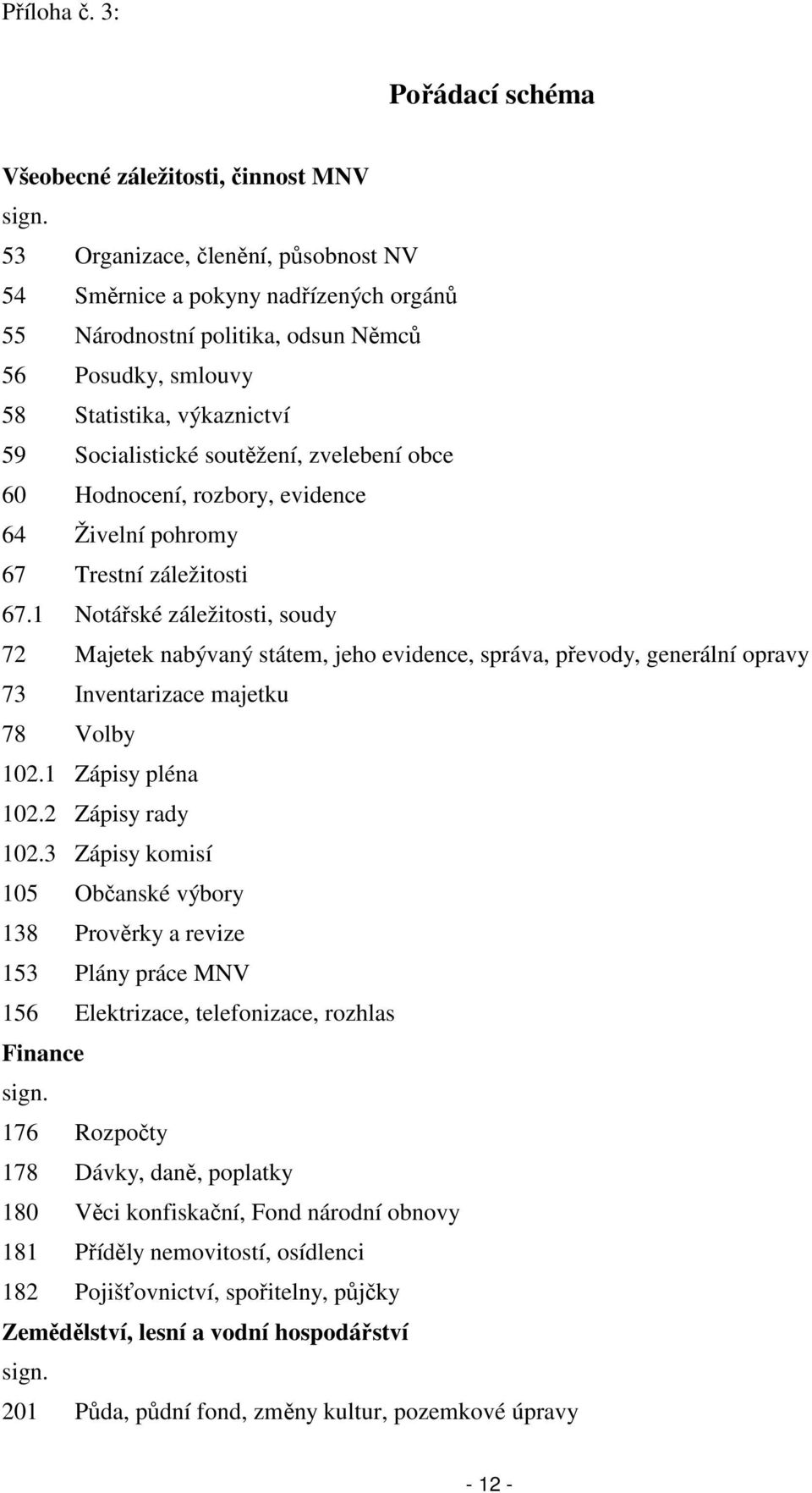 obce 60 Hodnocení, rozbory, evidence 64 Živelní pohromy 67 Trestní záležitosti 67.