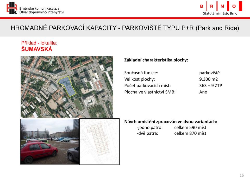 parkovacích míst: Plocha ve vlastnictví SMB: parkoviště 9.