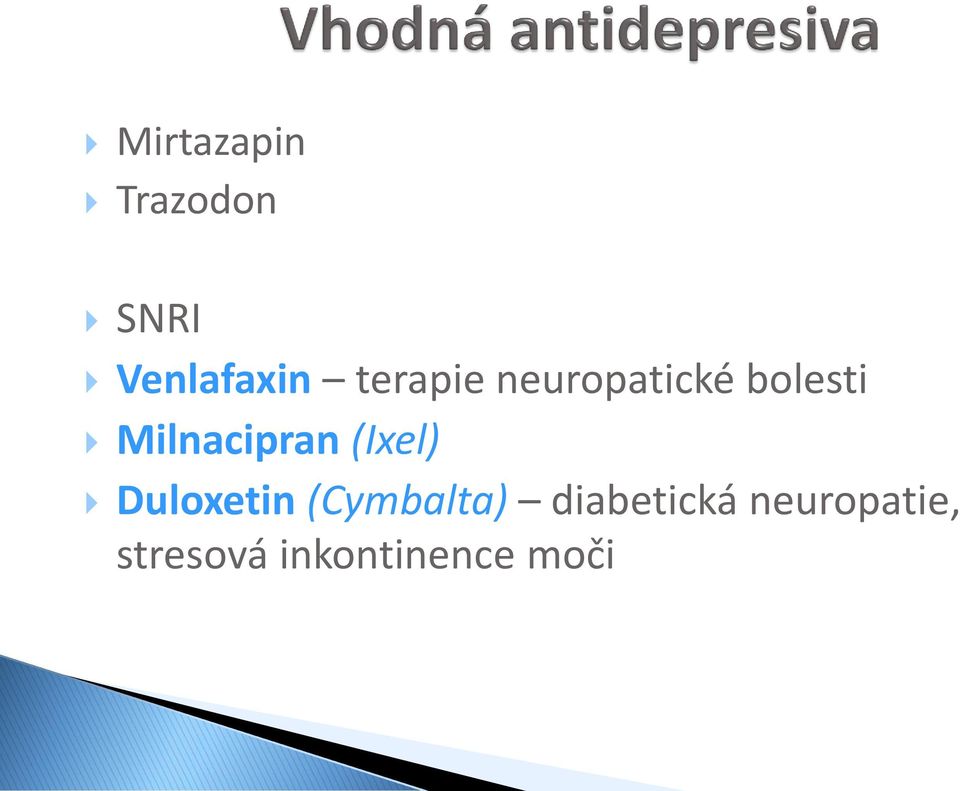 Milnacipran (Ixel) Duloxetin