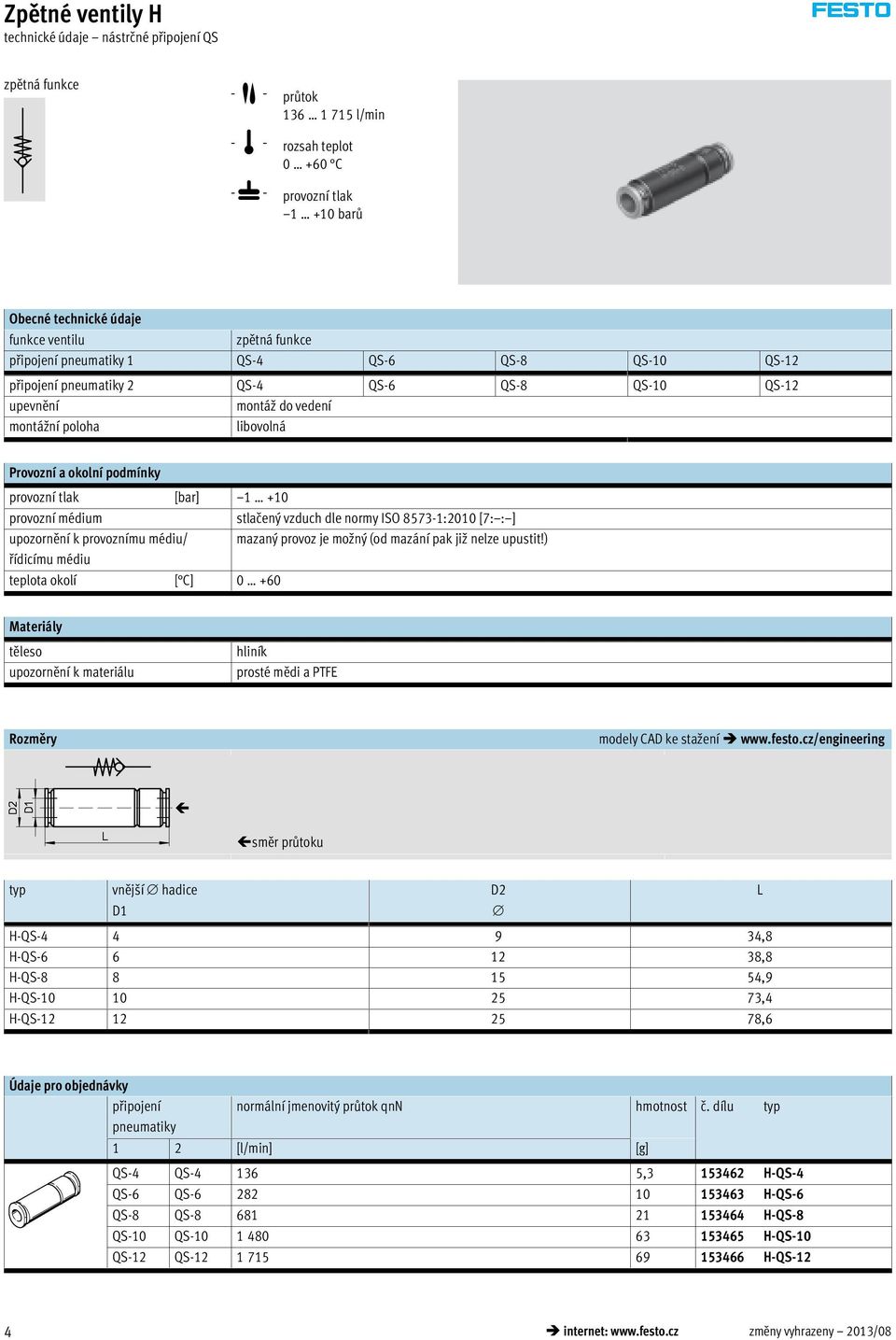 [bar] 1 +10 provozní médium stlačený vzduch dle normy ISO 8573-1:2010 [7: : ] upozornění k provoznímu médiu/ mazaný provoz je možný (od mazání pak již nelze upustit!