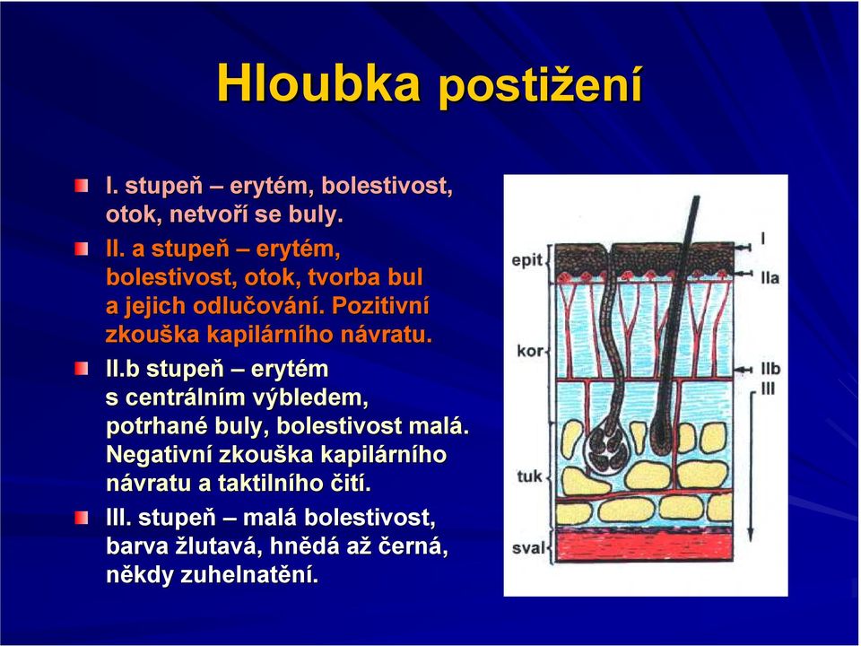 . Pozitivní zkouška ka kapilárn rního návratu. n ll.