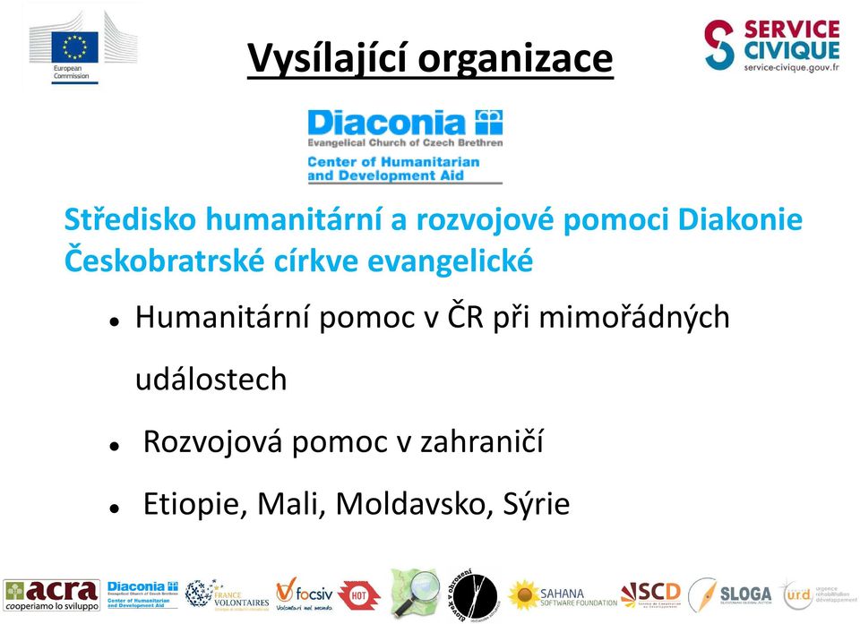 evangelické Humanitární pomoc v ČR při mimořádných