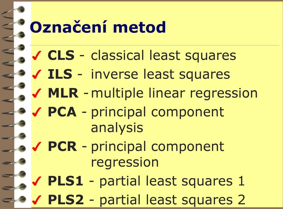 principal component analysis PCR - principal component