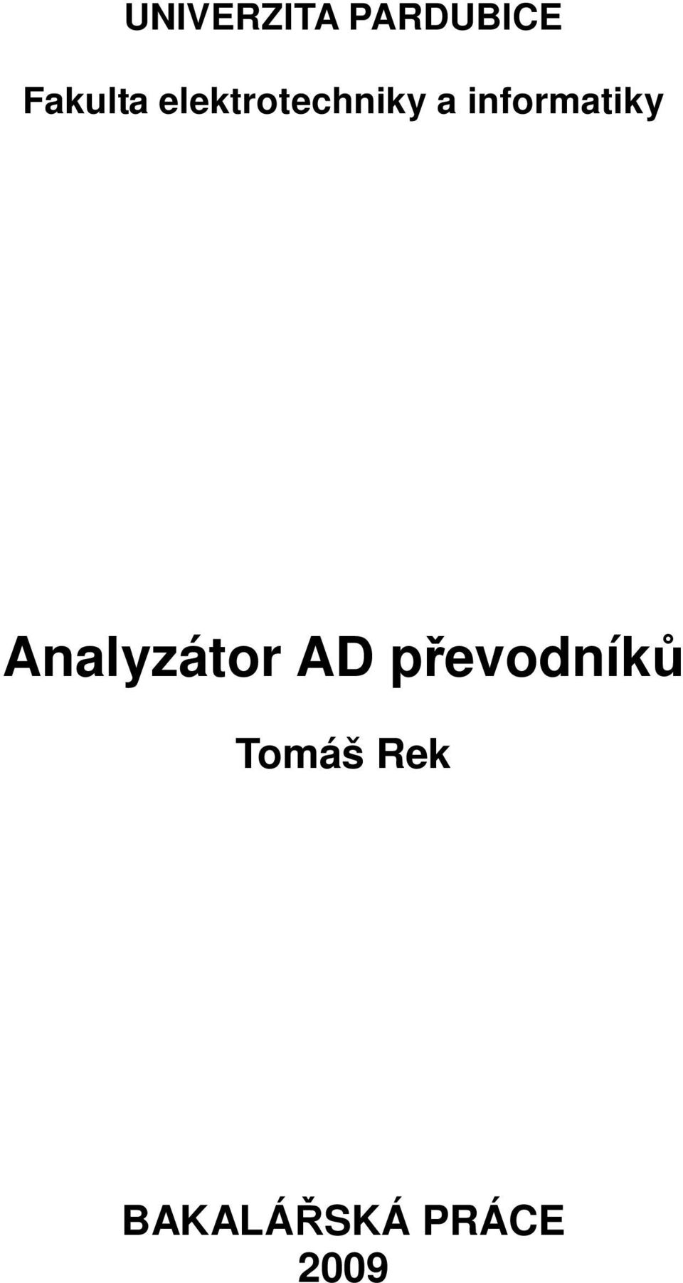 informatiky Analyzátor AD