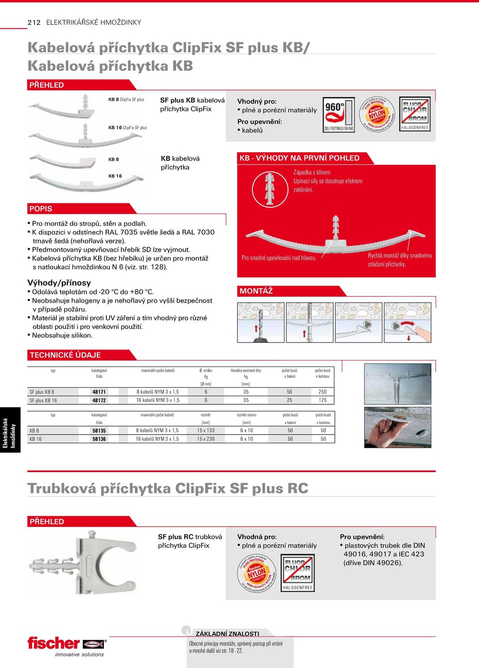 K dispozici v odstínech RAL 7035 světle šedá a RAL 7030 tmavě šedá (nehořlavá verze). Předmontovaný upevňovací hřebík SD lze vyjmout.